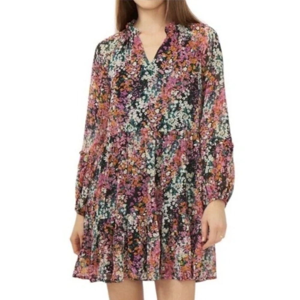 NEW Vince Camuto Floral Sheer Tiered Dress Medium‎